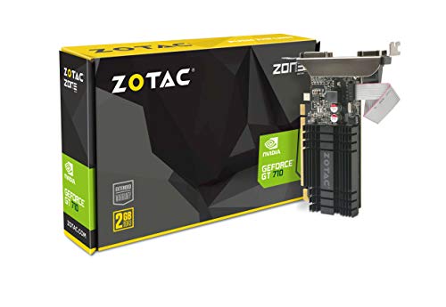 ZOTAC GeForce GT 710 ዝቅተኛ መገለጫ ነጠላ የቁማር ተገብሮ የቀዘቀዘ ግራፊክስ