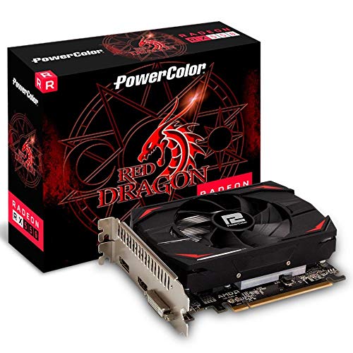 PowerColor AMD Radeon RX 550 4GB ቀይ የድራጎን ግራፊክስ ካርድ