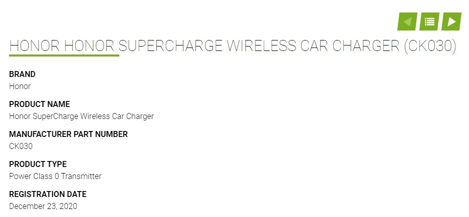 Honor SuperCharge Wireless Car Charger WPC