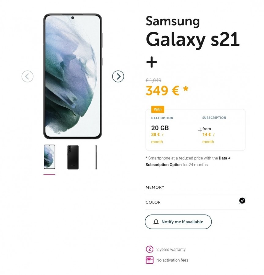 Samsung Galaxy S21 Plus prezioa