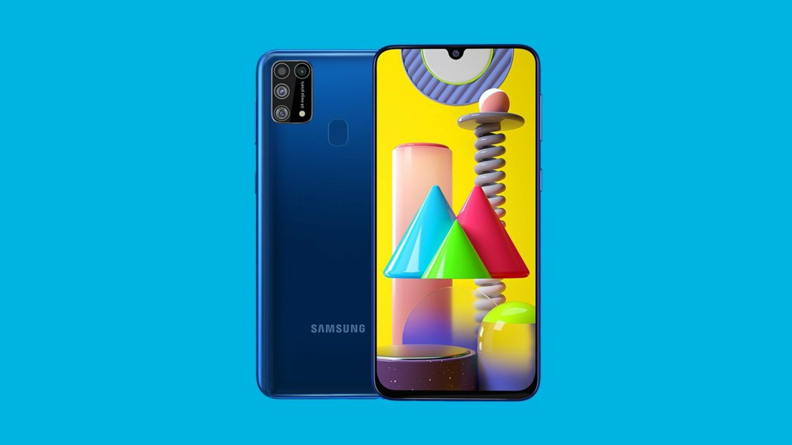 Samsung Galaxy M31 azul oceano em destaque