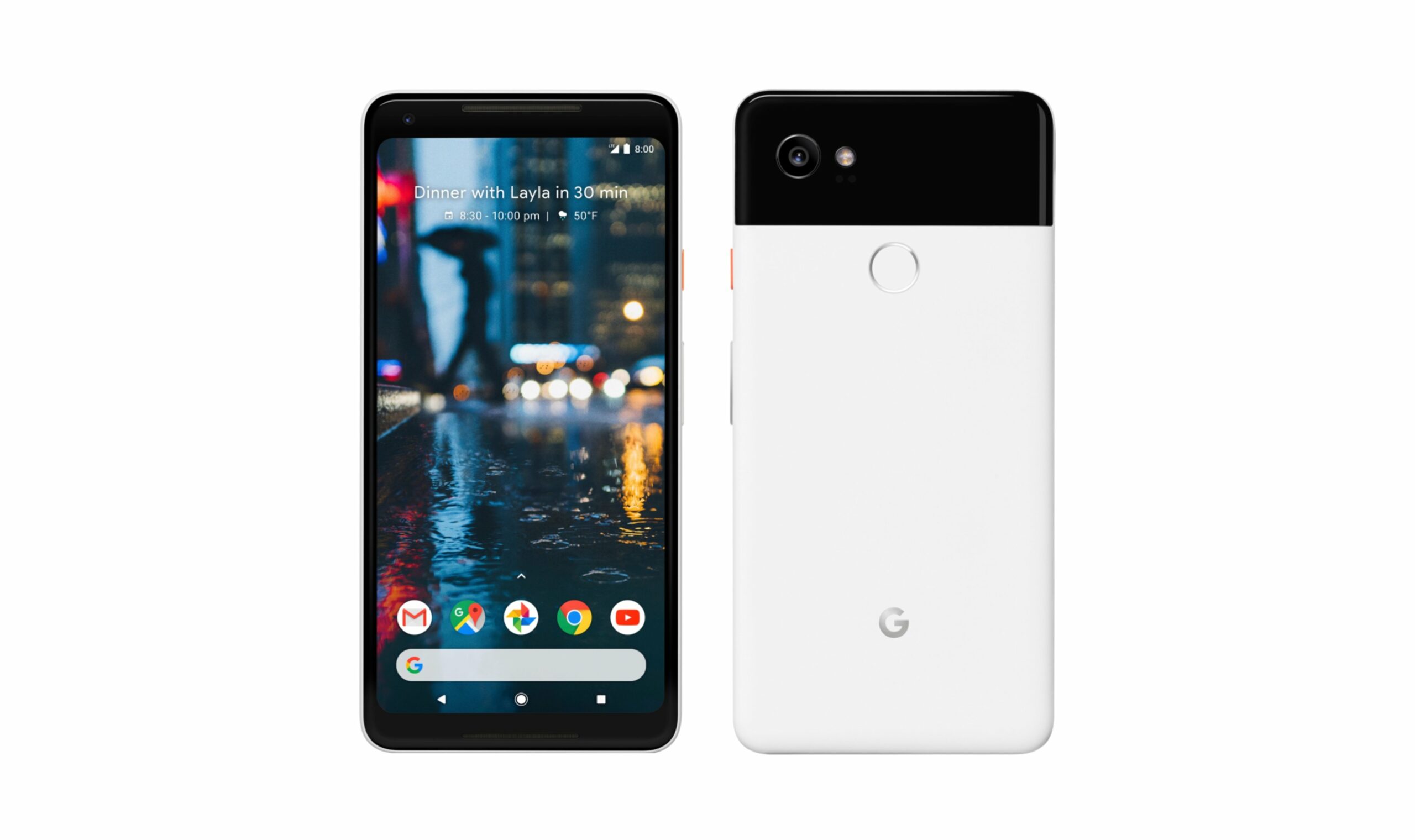 Google Pixel 2 XL အနက်နှင့်အဖြူရောင်အသားပေး