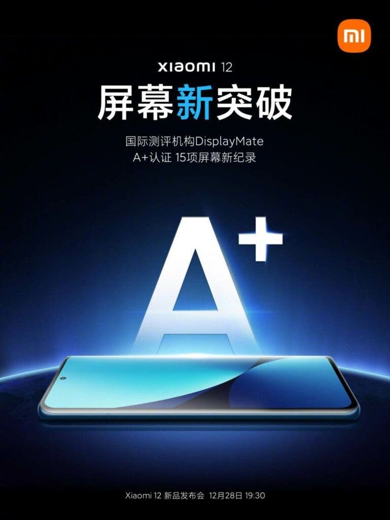 Teaser de la sèrie Xiaomi 12