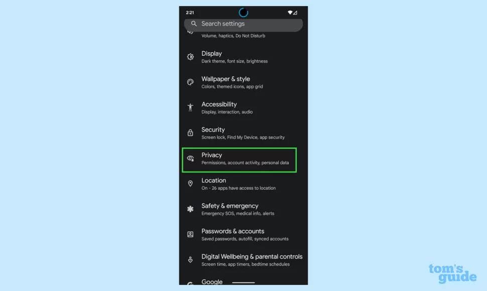 Android 12-Datenschutz-Dashboard-Zugriff_1
