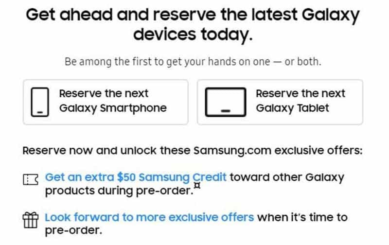 Samsung Galaxy S22, Tab S8 rezervacija