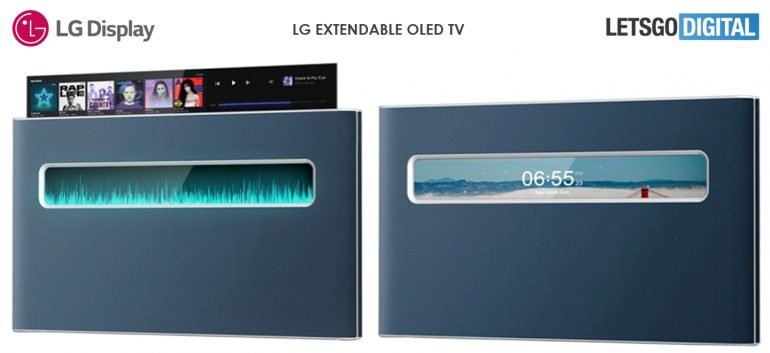 LG paplašināmā OLED televizora dizains, paplašināms OLED televizora dizains