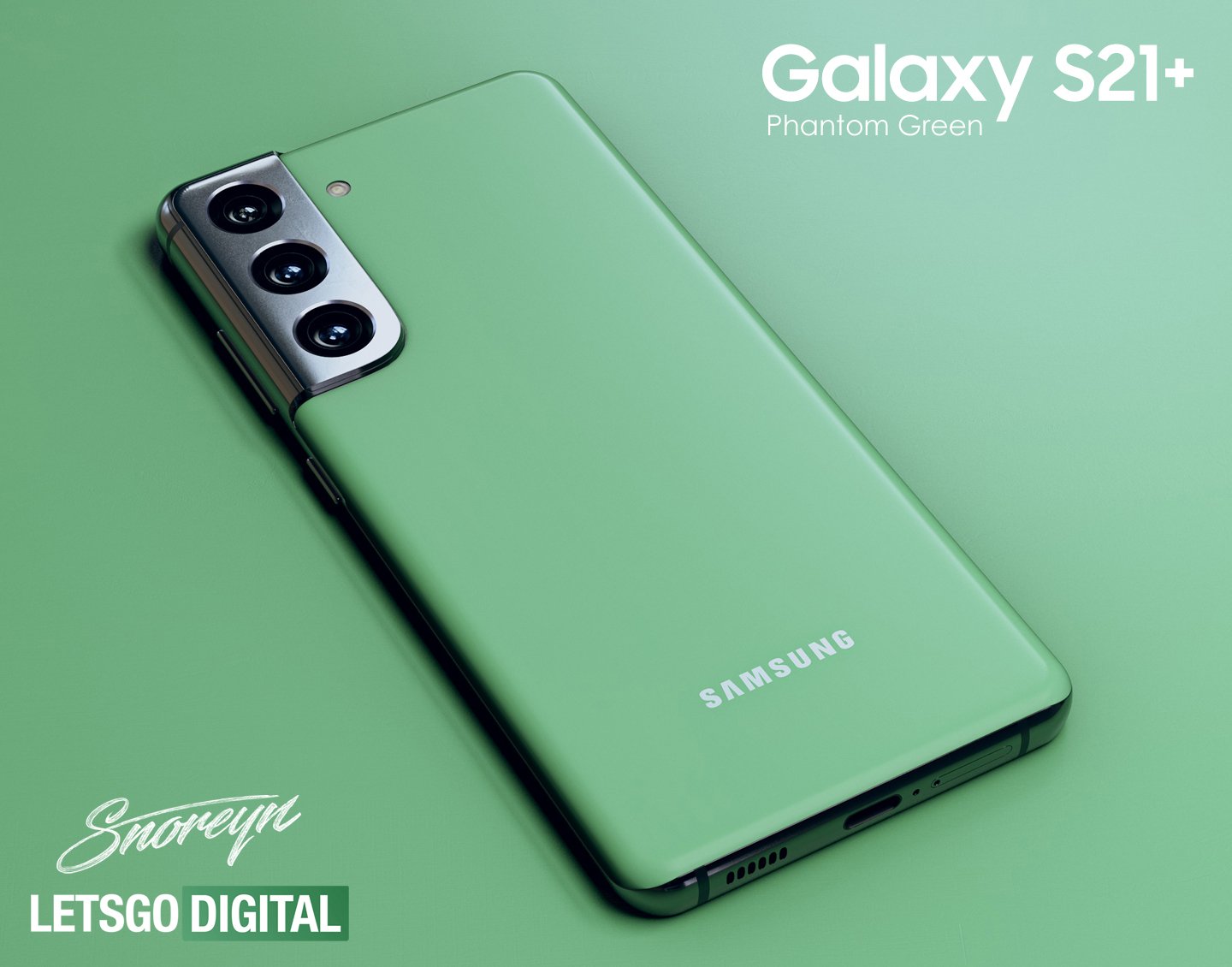 Samsung Galaxy S21 Plus Phantom Green LetsGoDigital Render