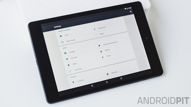 אַנדרוידפּיט סעטטינגס פֿאַר Nexus 9 2014