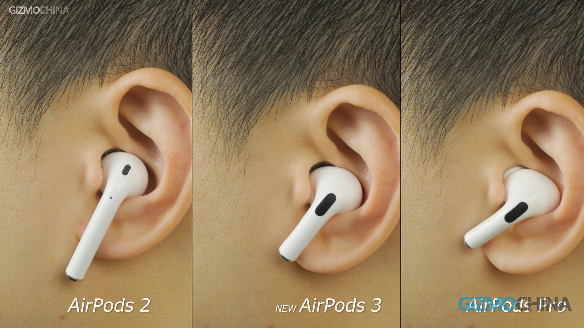 ดีไซน์ของ Apple AirPods 3 เทียบกับ Airpods Pro เทียบกับ Airpods