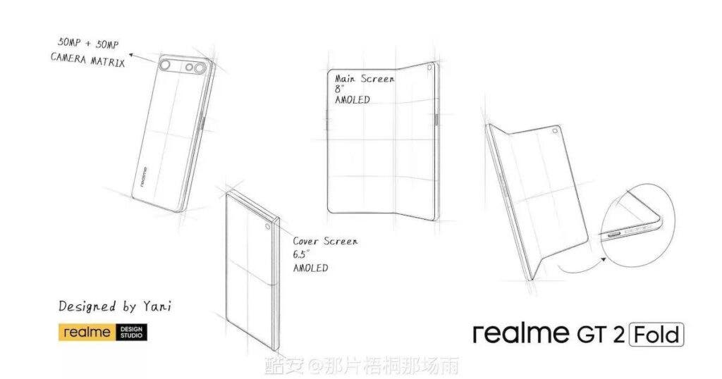 Realme GT 2 Kat tasarım çizimi