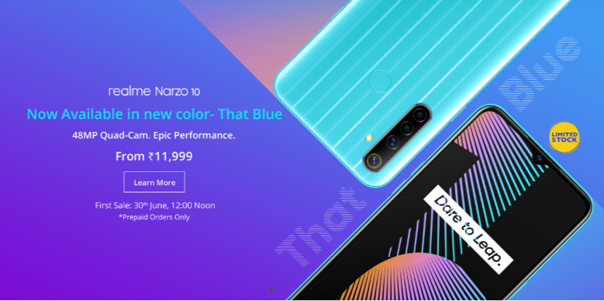 Realme Narzo 10 That Blue featured