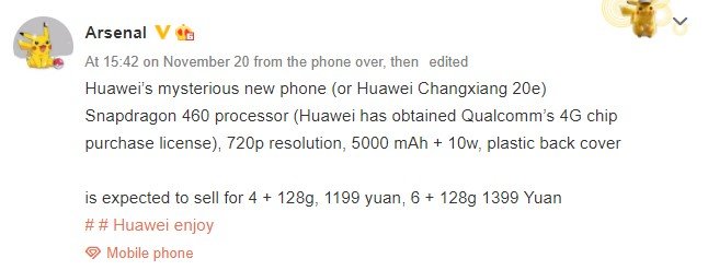 Huawei Njóttu 20e