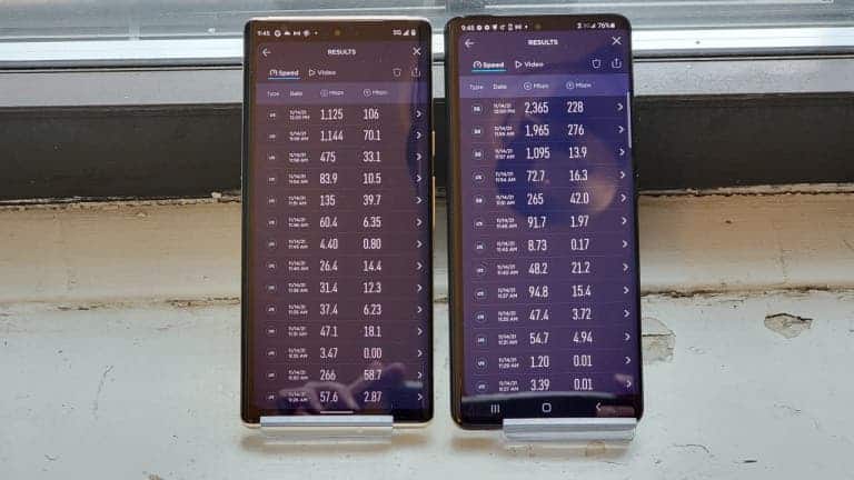 Google Pixel 6 Pro vs Samsung Galaxy S21 modema testi