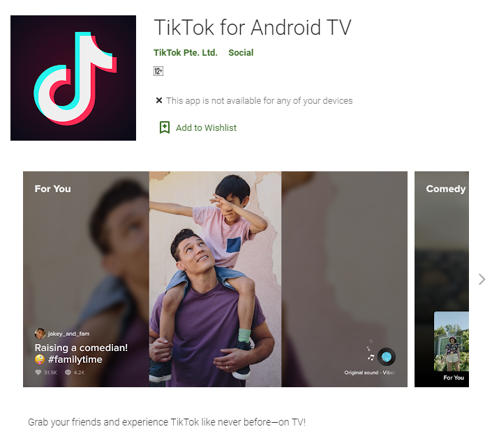 TikTok pro Android TV