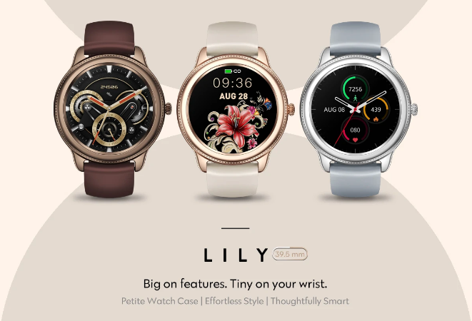 Concetto di design integrato di Zeblaze Lily Watch e abbaglianti curve dinamiche della cassa