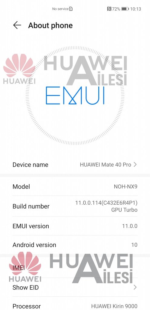 Vazamento de interface do usuário Huawei Mate 40 Pro