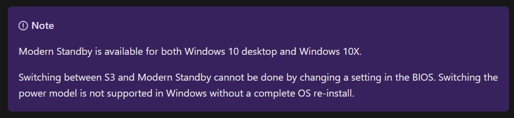 Windows 10X Moderno stanje pripravnosti