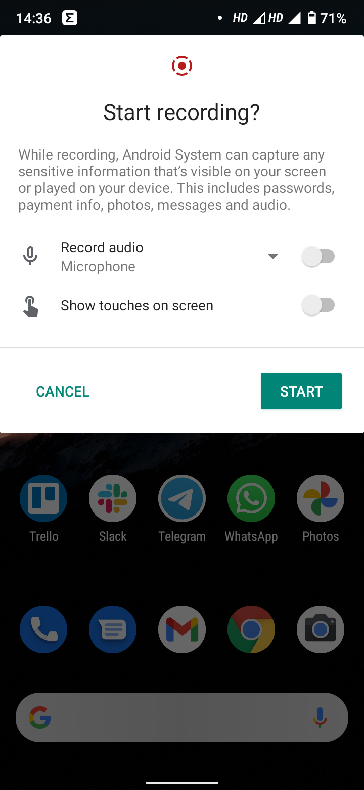 Xiaomi Mi A3 Android 11 Écran Recorder
