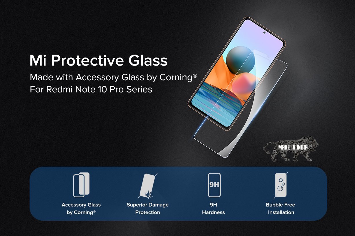 रेडमी नोट 10 प्रो मैक्स के लिए Xiaomi Mi प्रोटेक्टिव ग्लास