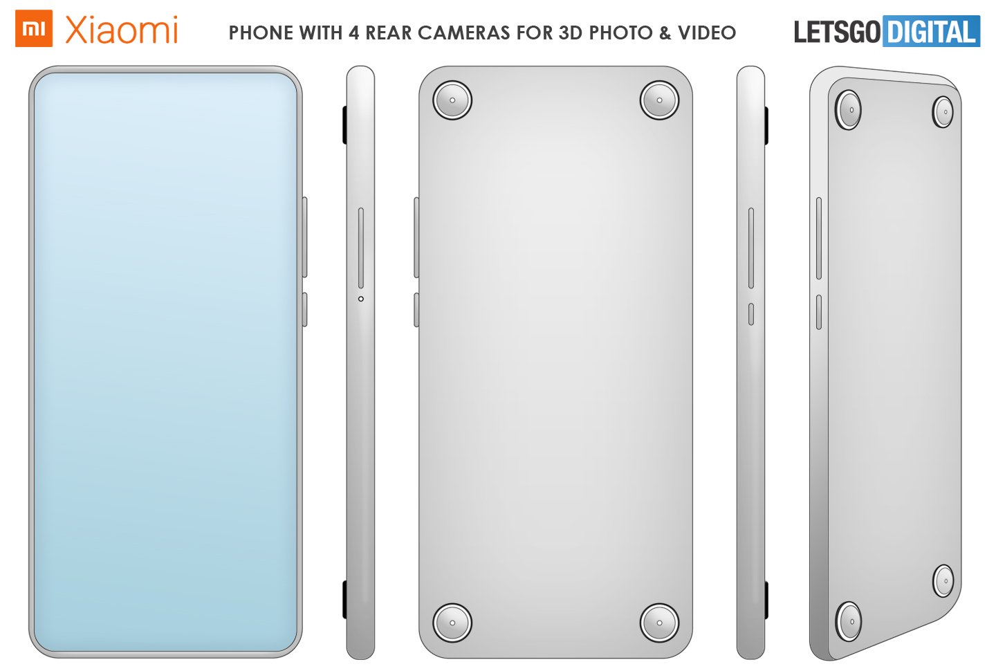 Lakaran Paten Reka Bentuk Telefon Pintar Xiaomi 3D