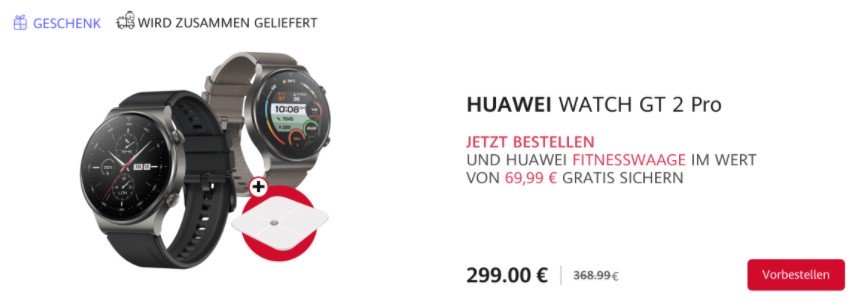 Almanya'daki Huawei Watch Fit, Watch GT 2 Pro ve FreeBuds Pro siparişleri ücretsiz tartı içerir