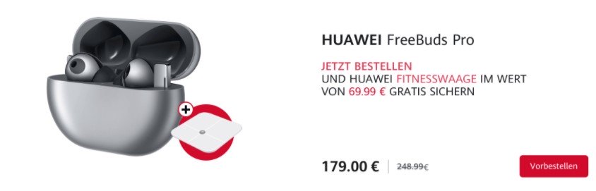 Huawei वाच फिट, GT 2 प्रो र जर्मनी मा FreeBuds प्रो आदेश हेर्नुहोस् नि: शुल्क तराजू सामिल छ