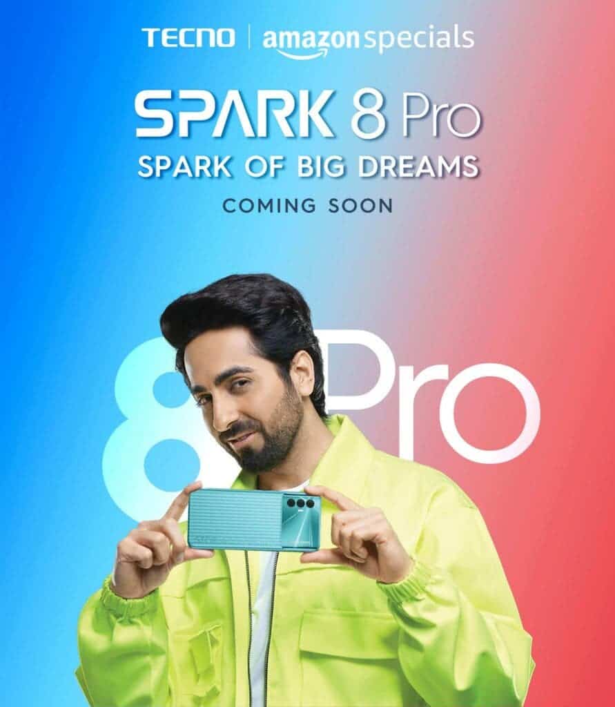 Tecno Spark 8 Pro 印度 Aysuhman Khurana